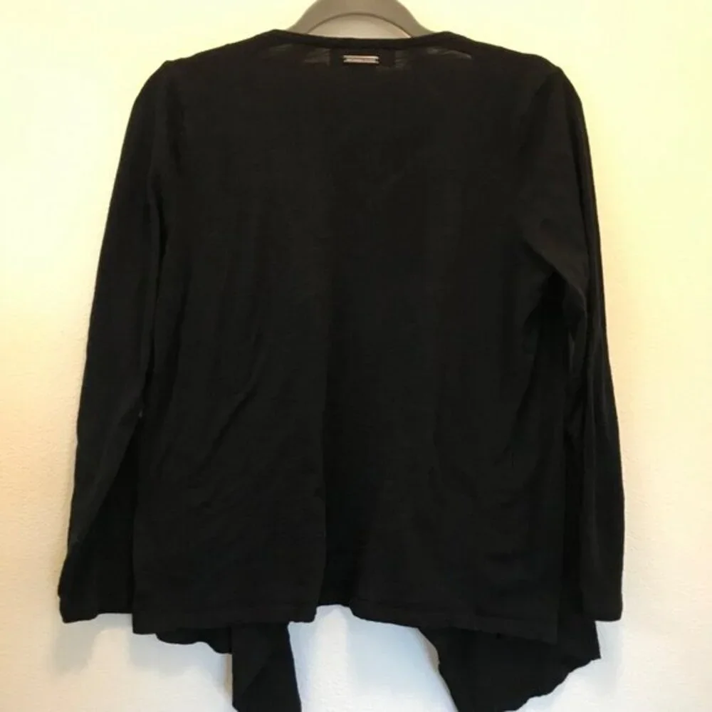 Michael Michael Kors Women's Black Lightweight Waterfall‎ Cardigan Size Petite M
